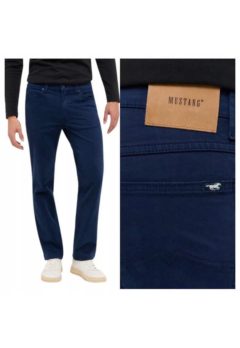 Blugi Barbati - Tramper Straight - Straight Fit - Talie Medie - Fermoar - Lungi - 5 Buzunare - Bumbac - W33-L32 US - Albastru
