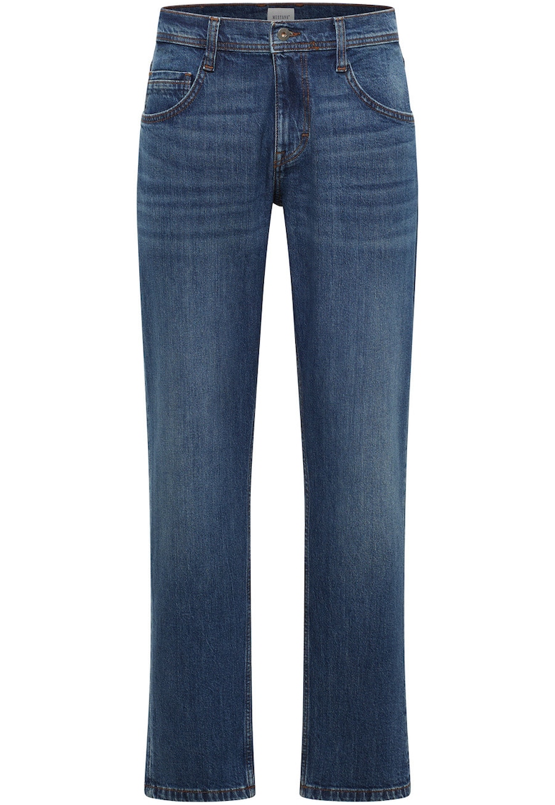 Blugi Barbati - Denver Straight - Straight Fit - Talie Medie - Fermoar - Lungi - 5 Buzunare - Bumbac - Albastru - Albastru