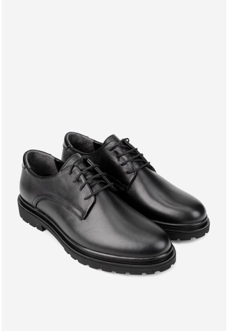 Pantofi barbati realizati din piele naturala neagra