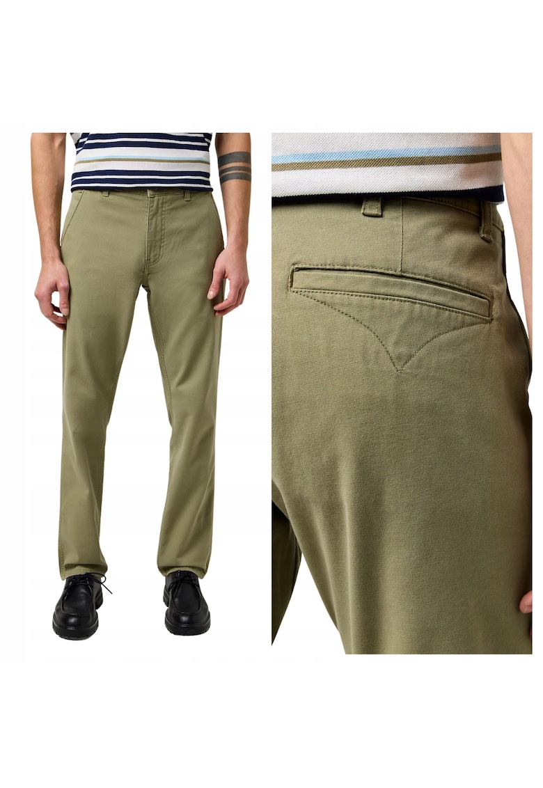 Pantaloni Barbati - Casey Chino - Straight Fit - Talie Medie - Fermoar - Lungi - 5 Buzunare - Bumbac - Verde - Albastru