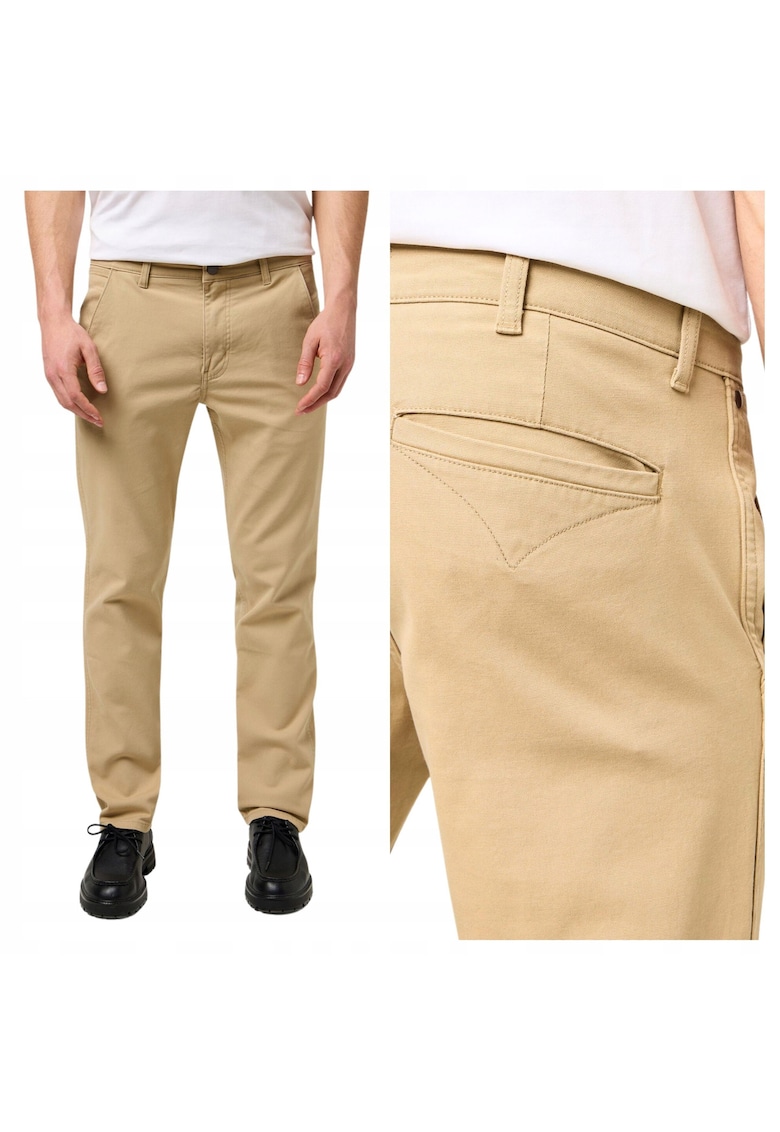 Pantaloni Barbati - Casey Chino - Straight Fit - Talie Medie - Fermoar - Lungi - 5 Buzunare - Bumbac - Bej - Bej
