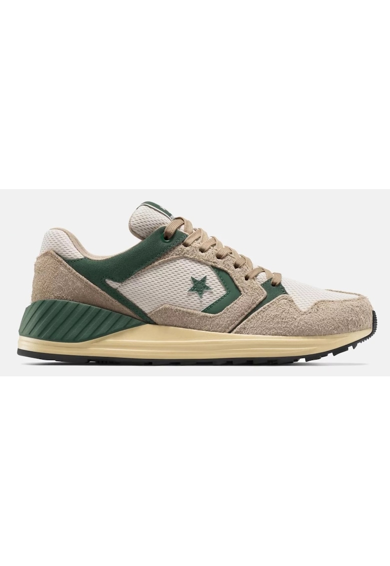 Tenisi barbati bej/verde - panza/piele - talpa amortizanta