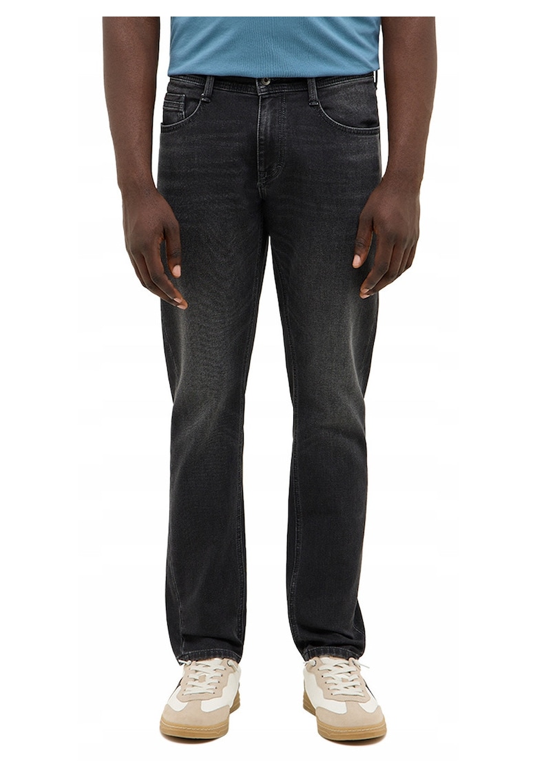 Blugi Barbati - Style Oregon Slim - Slim Fit - Talie Joasa - Fermoar - Lungi - 5 Buzunare - Bumbac - W31-L32 US - Negru