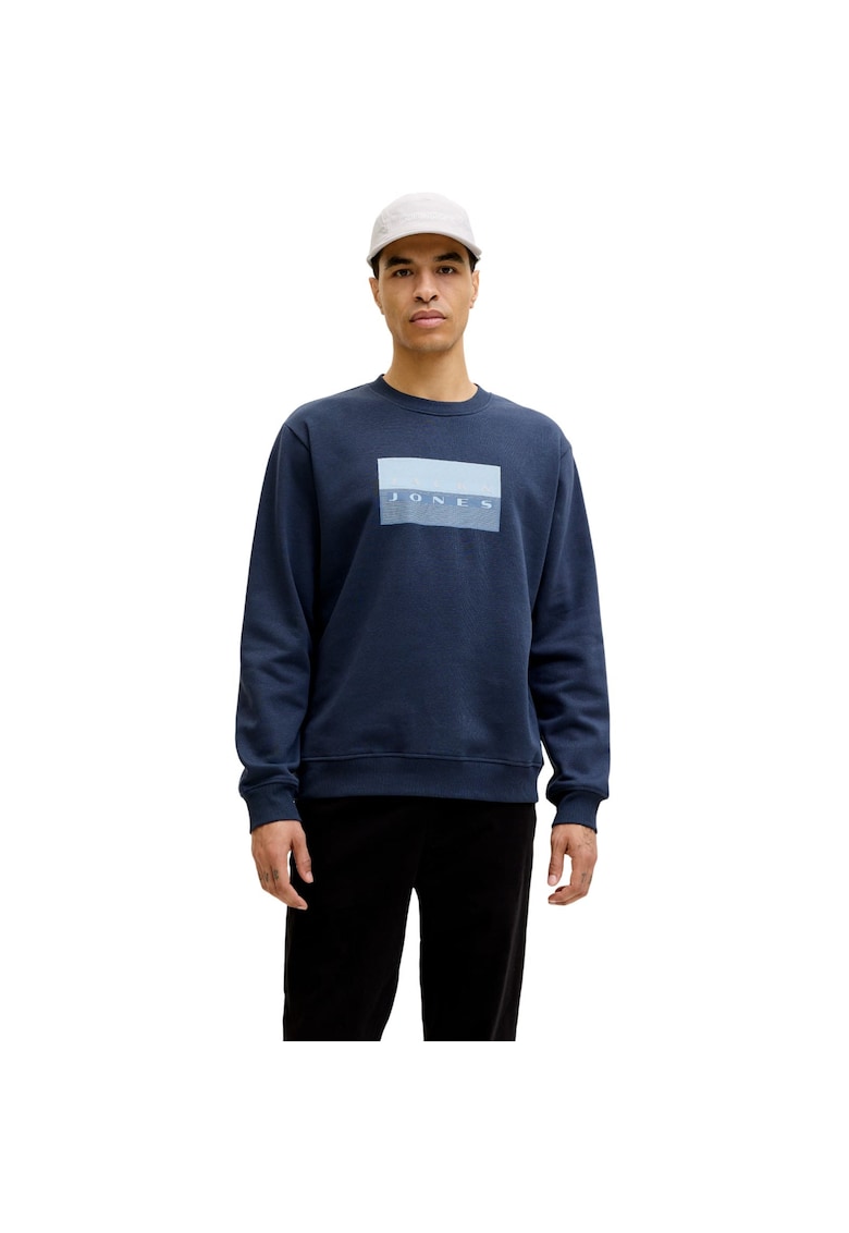 Bluza JACK &JONES Fusion Graphic Sweat Crew 54390 - Albastru inchis