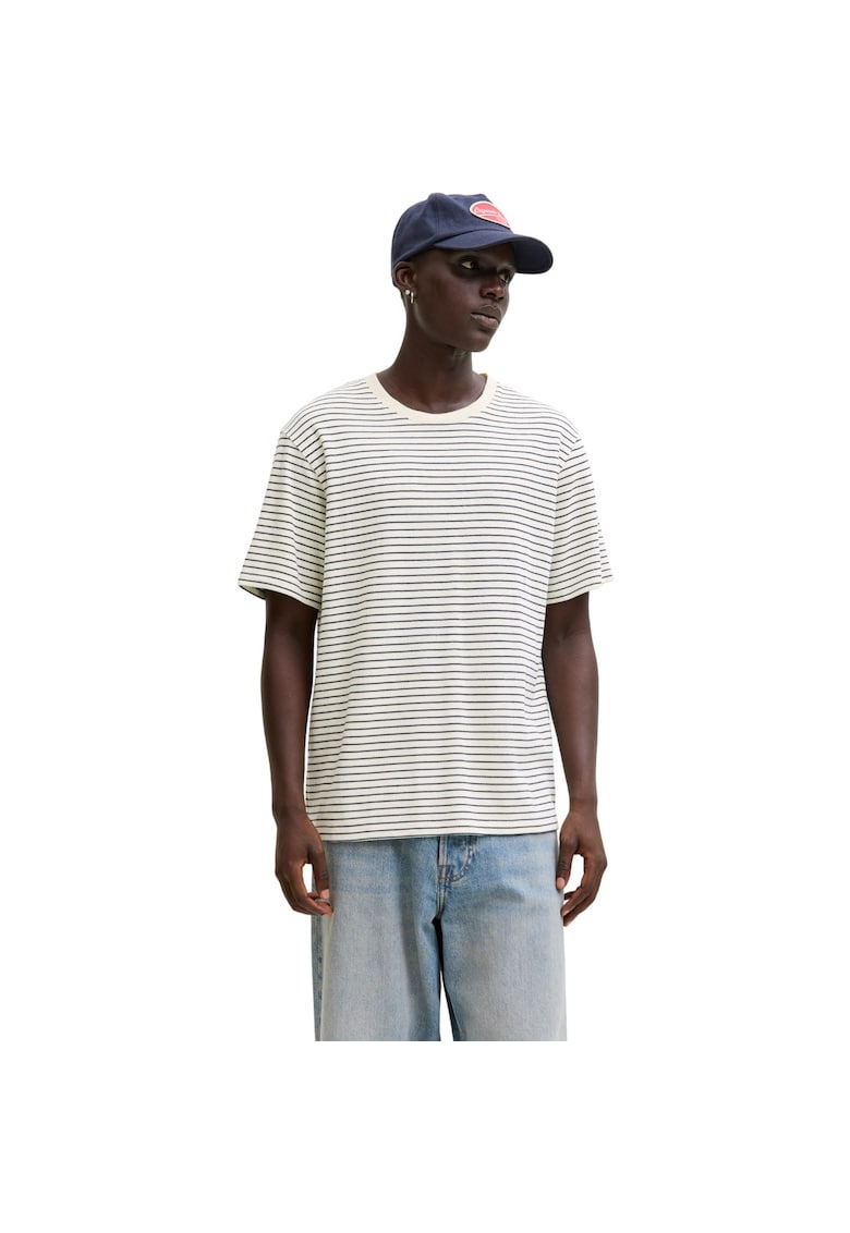 Tricou JACK &JONES Dover Striped 54327 - Alb