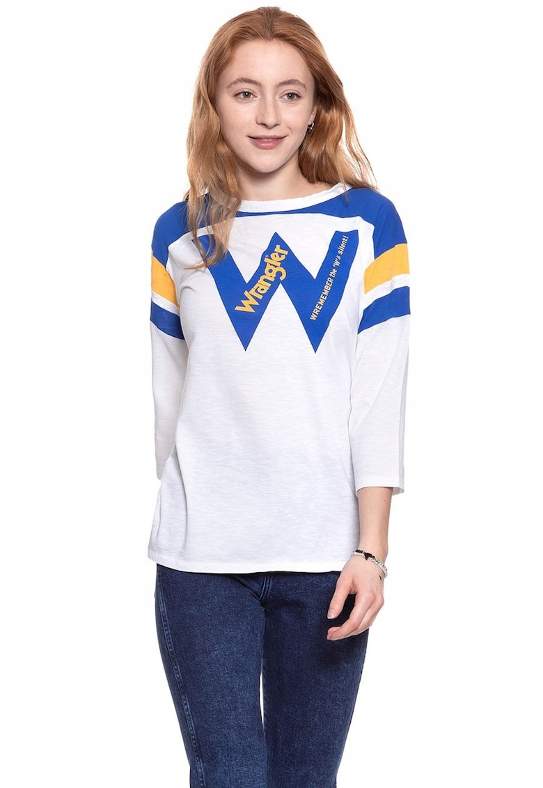 Tricou dama B&Y LS LOOSE TEE - regular fit - alb - bumbac - Marime