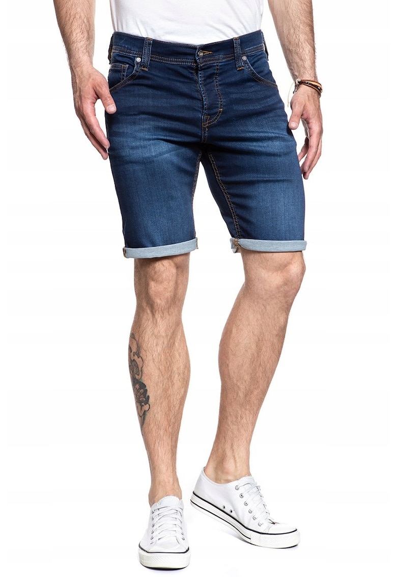 Pantaloni scurti barbati Chicago Short - slim fit - albastru - bumbac si poliester