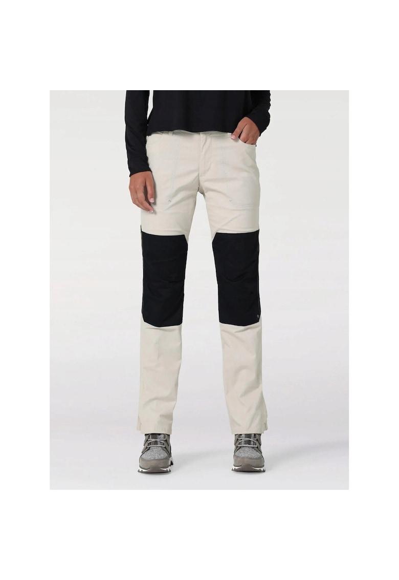 Pantaloni sport dama model Reinforced Softshell - regular fit - alb/negru - bumbac/poliamida/elastan -