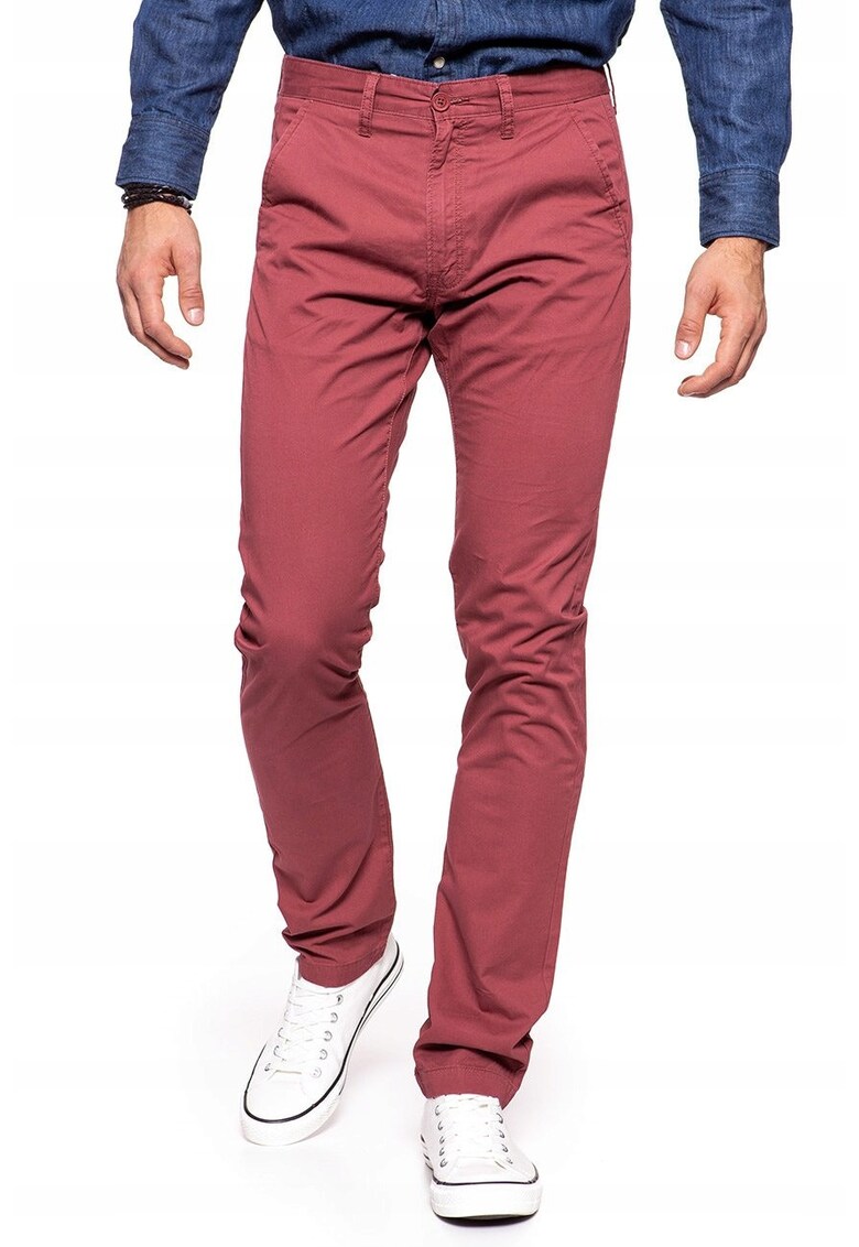 Pantaloni barbati Chino - slim fit - rosii - bumbac -