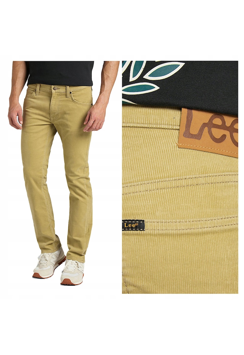 Pantaloni barbati Daren Zip Fly - straight fit - culoare nisipiu - bumbac elastan