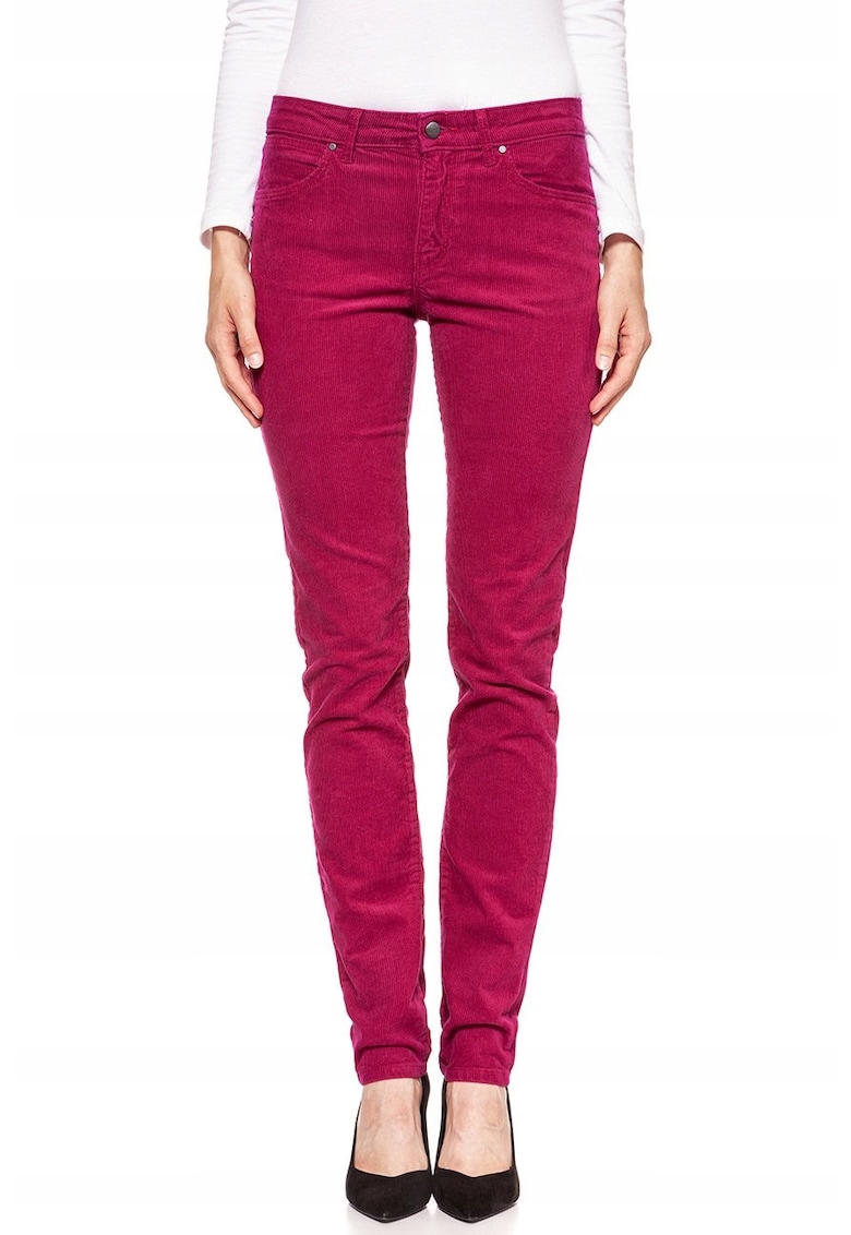 Pantaloni dama - slim - roz - bumbac/elastan -