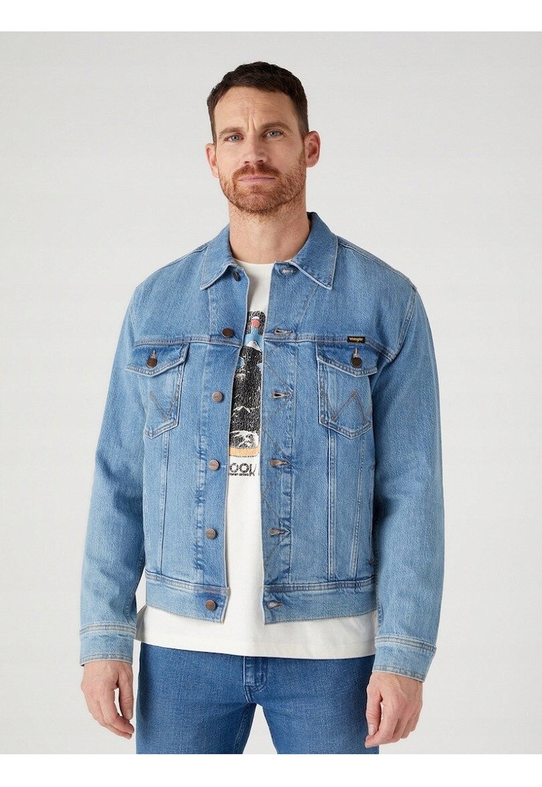 Jacheta barbati AUTHENTIC JACKET - 100% bumbac - croiala regular fit - albastra -