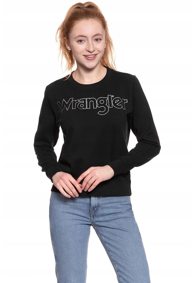 Hanorac dama model Crew Sweat - negru - 100% bumbac - croi regular -