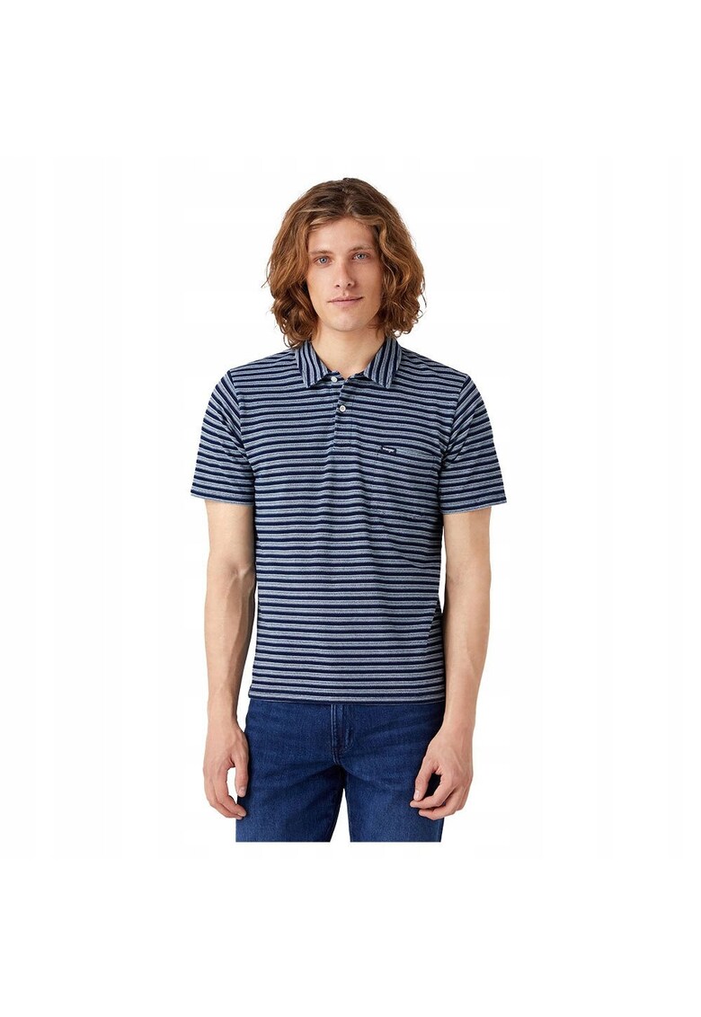 Tricou polo barbati dungi - albastru - 100% bumbac -