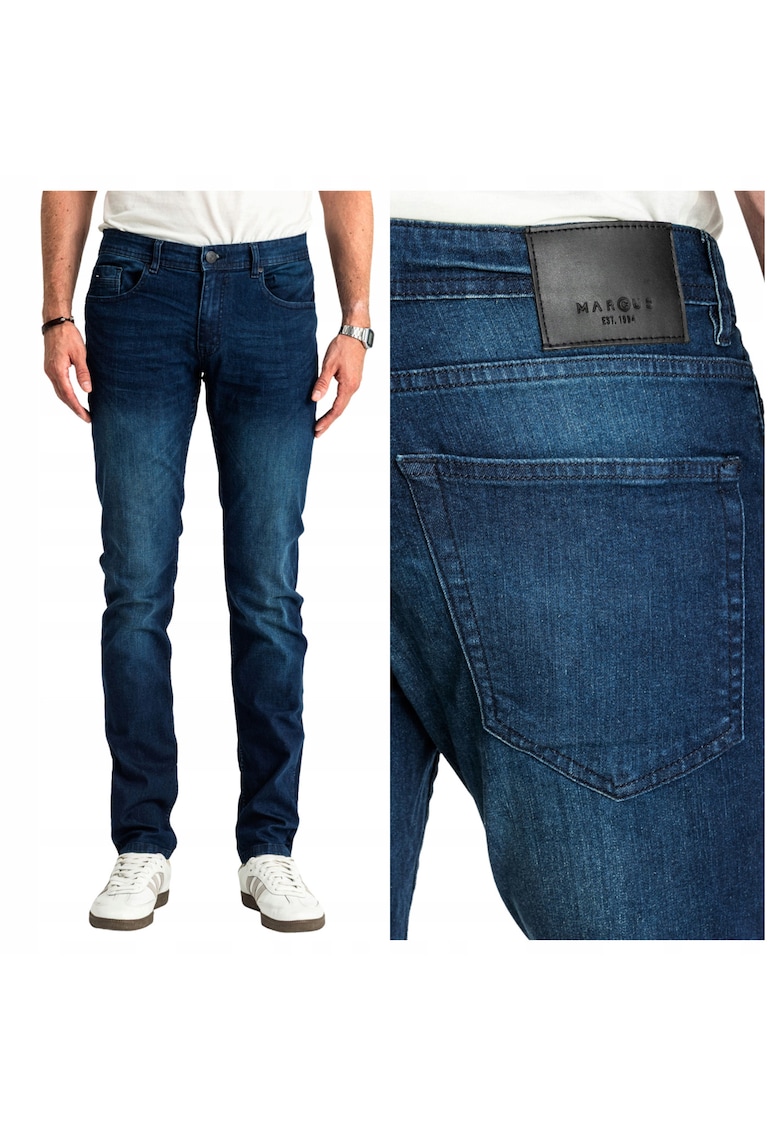 Blugi Barbati - Felix Super - Straight Fit - Talie Medie - 5 Buzunare - Fermoar - Lungi - Bumbac - W30-L30 US - Albastru