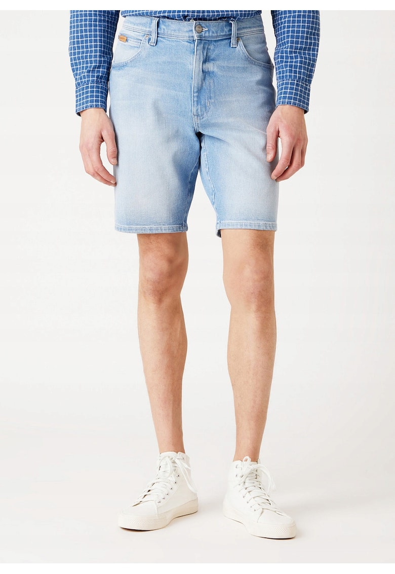 Blugi scurti barbati W11CZH280 - Bumbac - Albastru deschis -