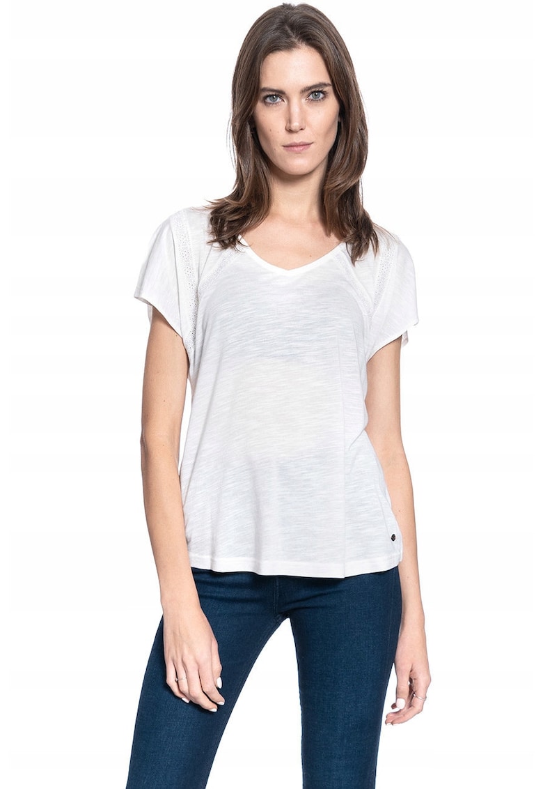 Tricou dama 1009066 - Bumbac - Alb - Marime