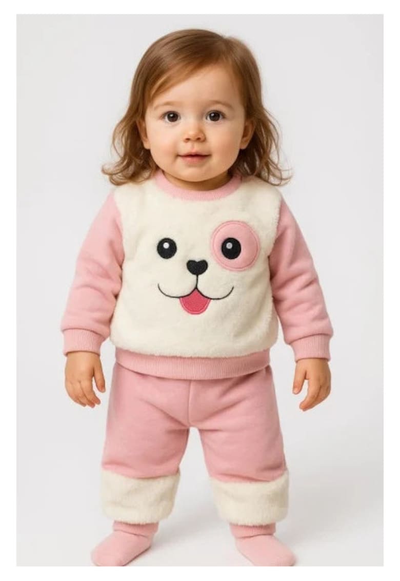 Set bluzita si pantaloni asortati puppy - Roz