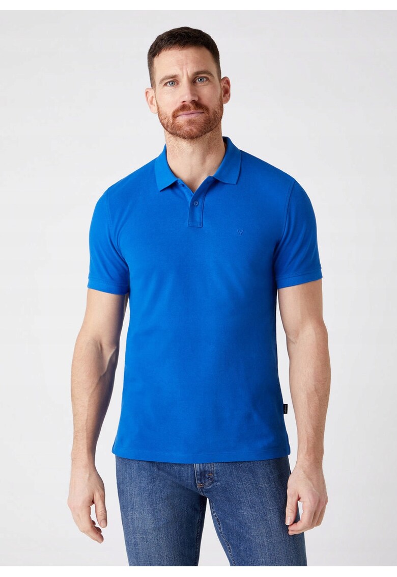 Tricou polo barbat - albastru - cu logo -