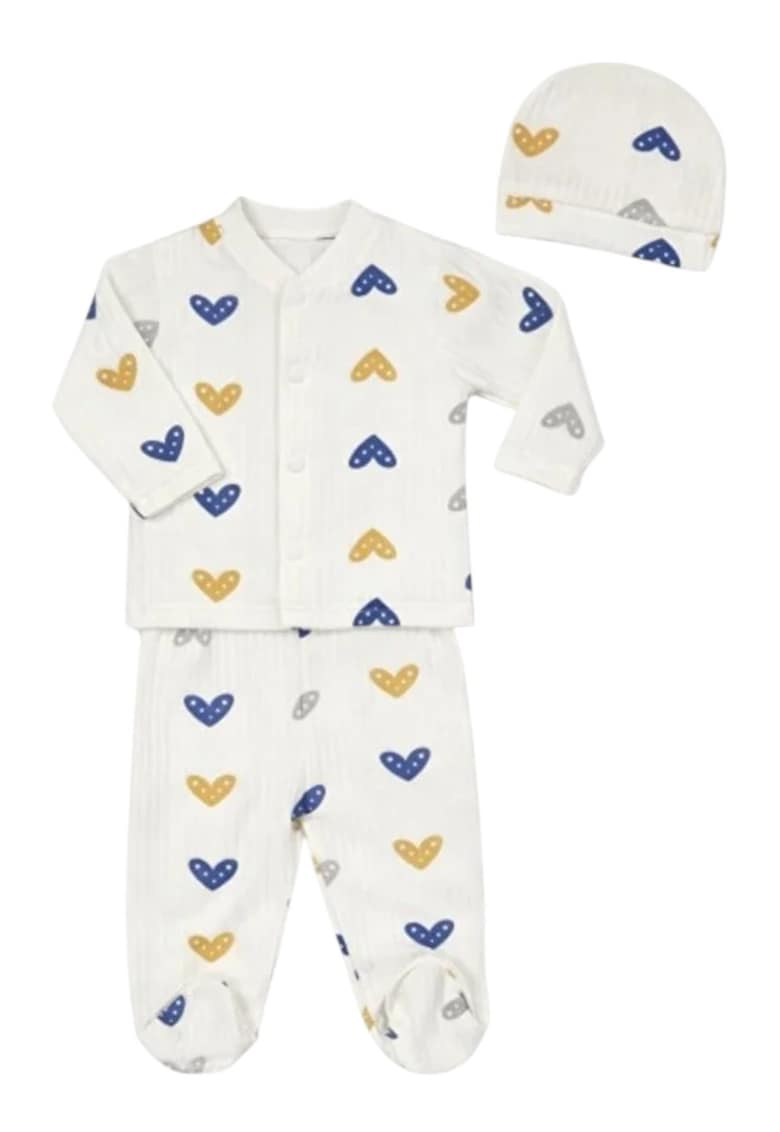 Set bebelusi 3 piese - bumbac rib - multicolor -