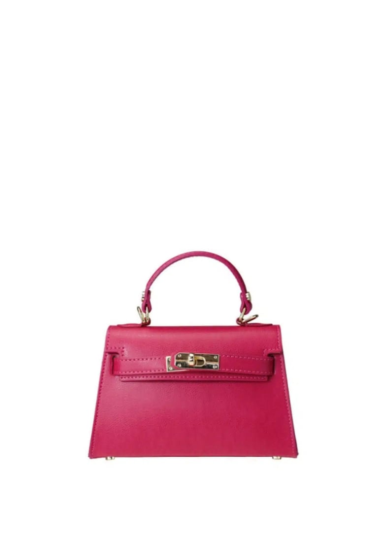 Geanta dama din piele naturala Calypsofwqdfwq - Fucsia - 21.5 x 13.5 x 8 cm