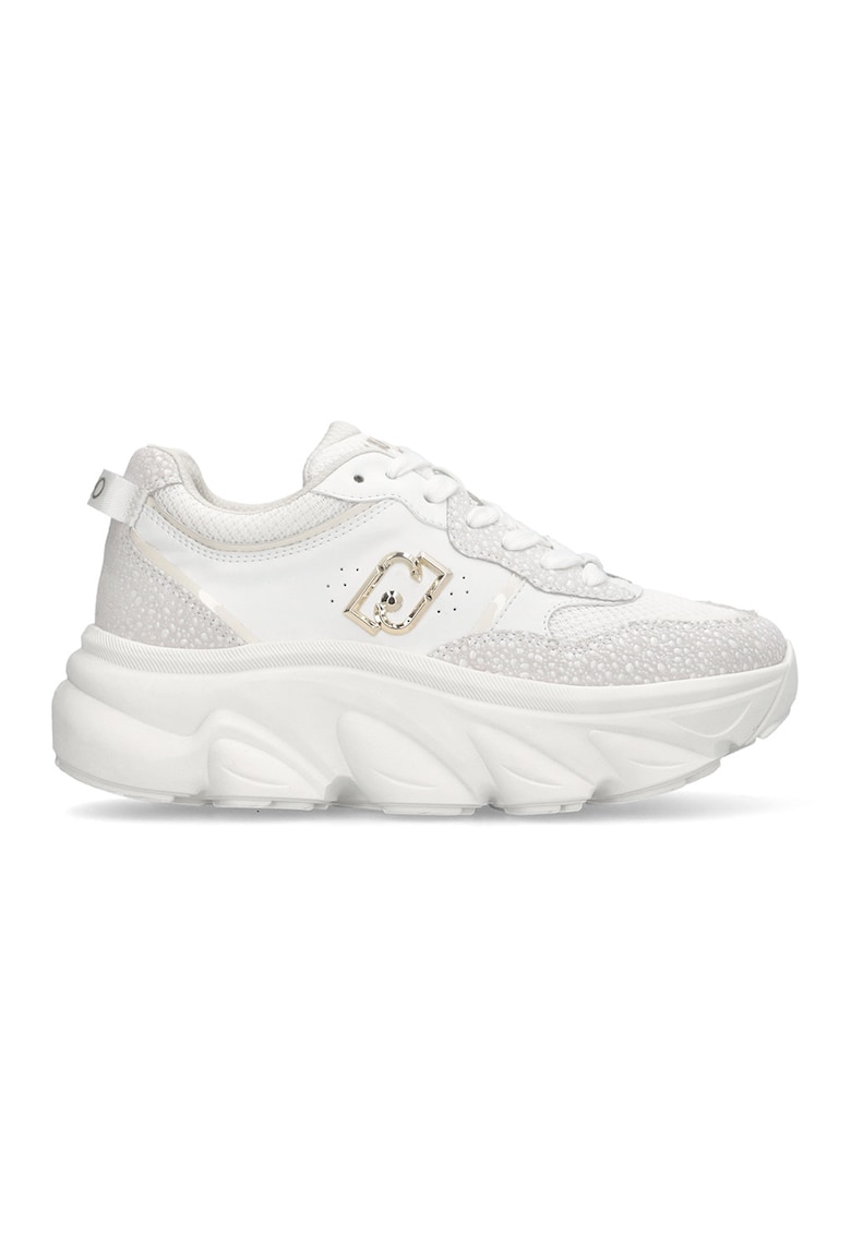 Pantofi sport cu talpa cu aspect masiv - Alb