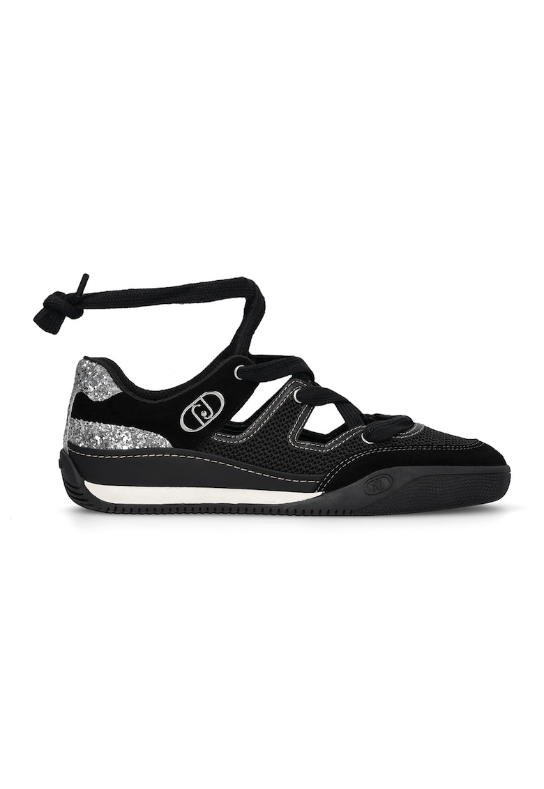 Pantofi sport cu decupaje - Negru/Argintiu