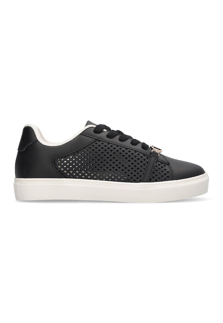 Pantofi sport din piele cu detalii cu perforatii - Negru