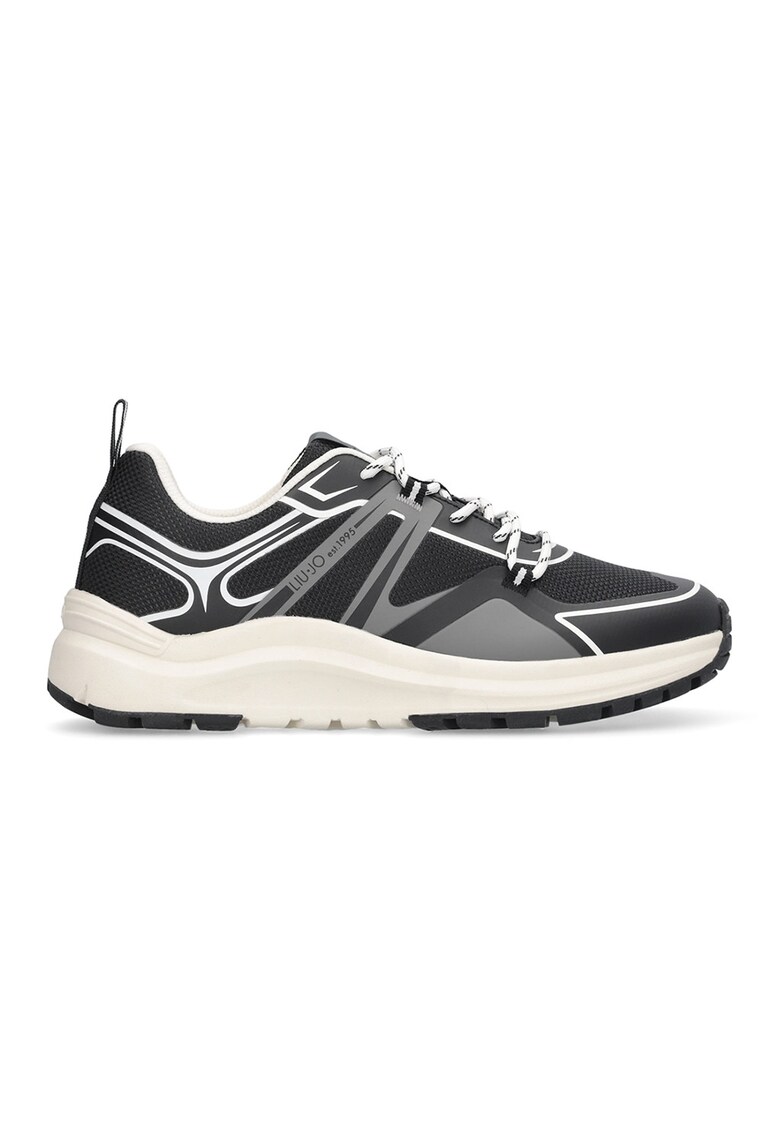 Pantofi sport cu insertii din material textil - Gri antracit