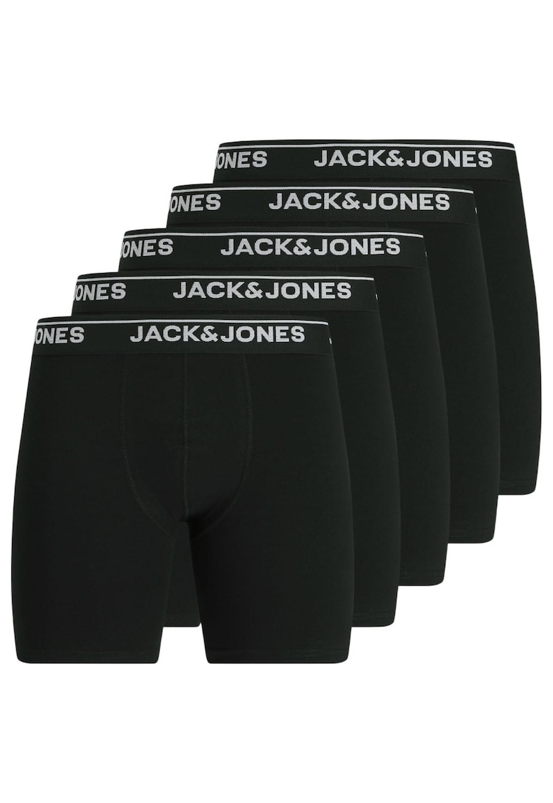 Boxeri JACK &JONES Chenry Boxer Briefs 5P 54475 - Negru