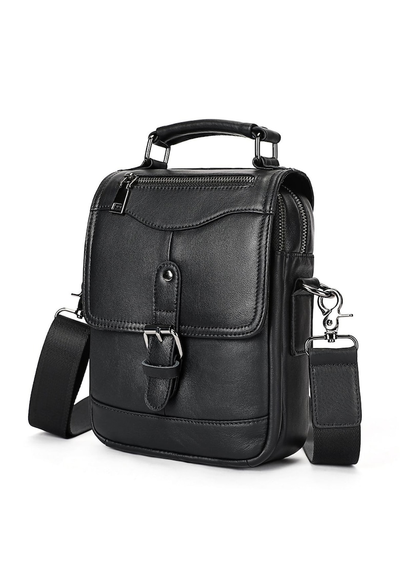 Geanta/Borseta piele naturala - - Negru Denim