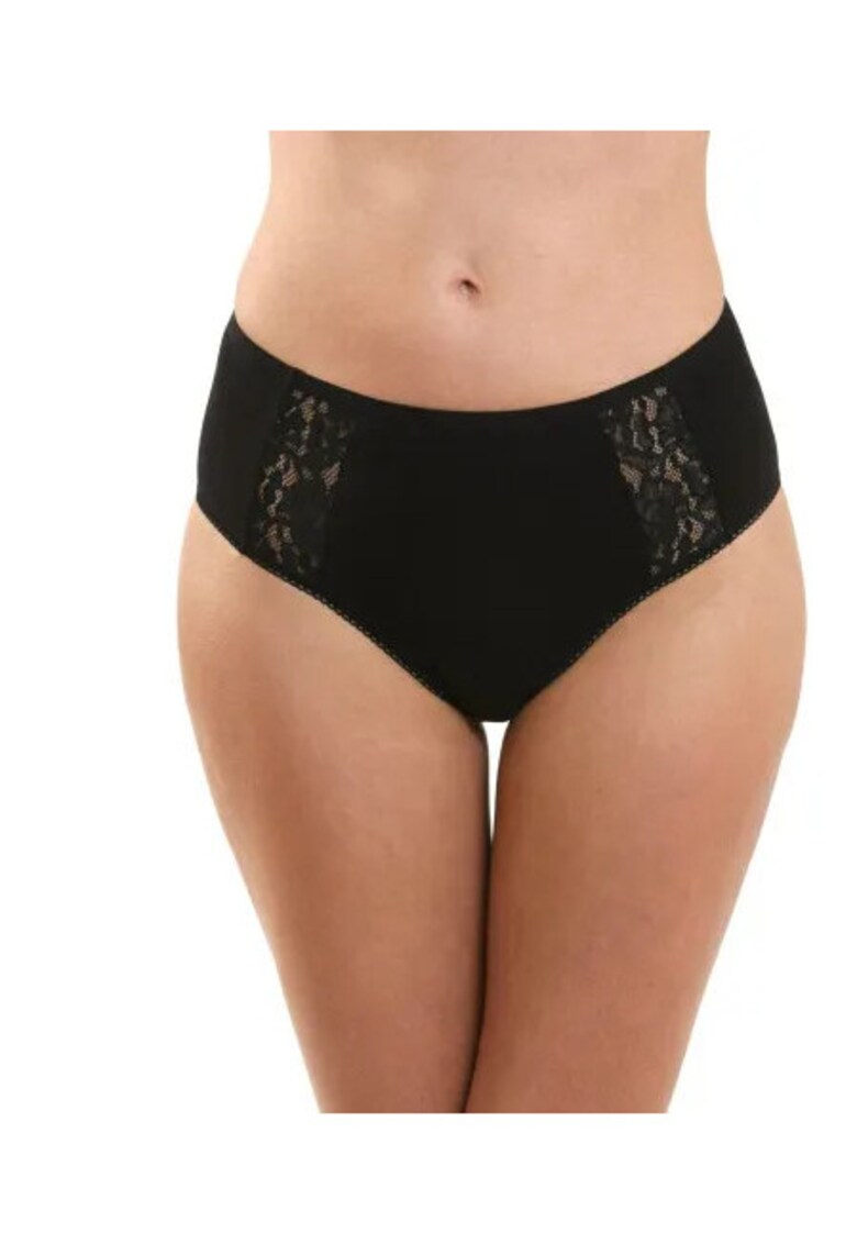 Chiloti hipster with insertii cu dantela - Negru