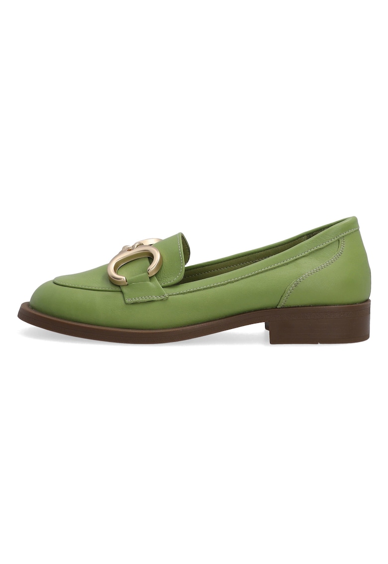 Pantofi loafers din piele cu catarama