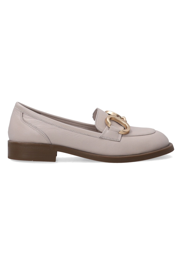 Pantofi loafers din piele cu varf rotund