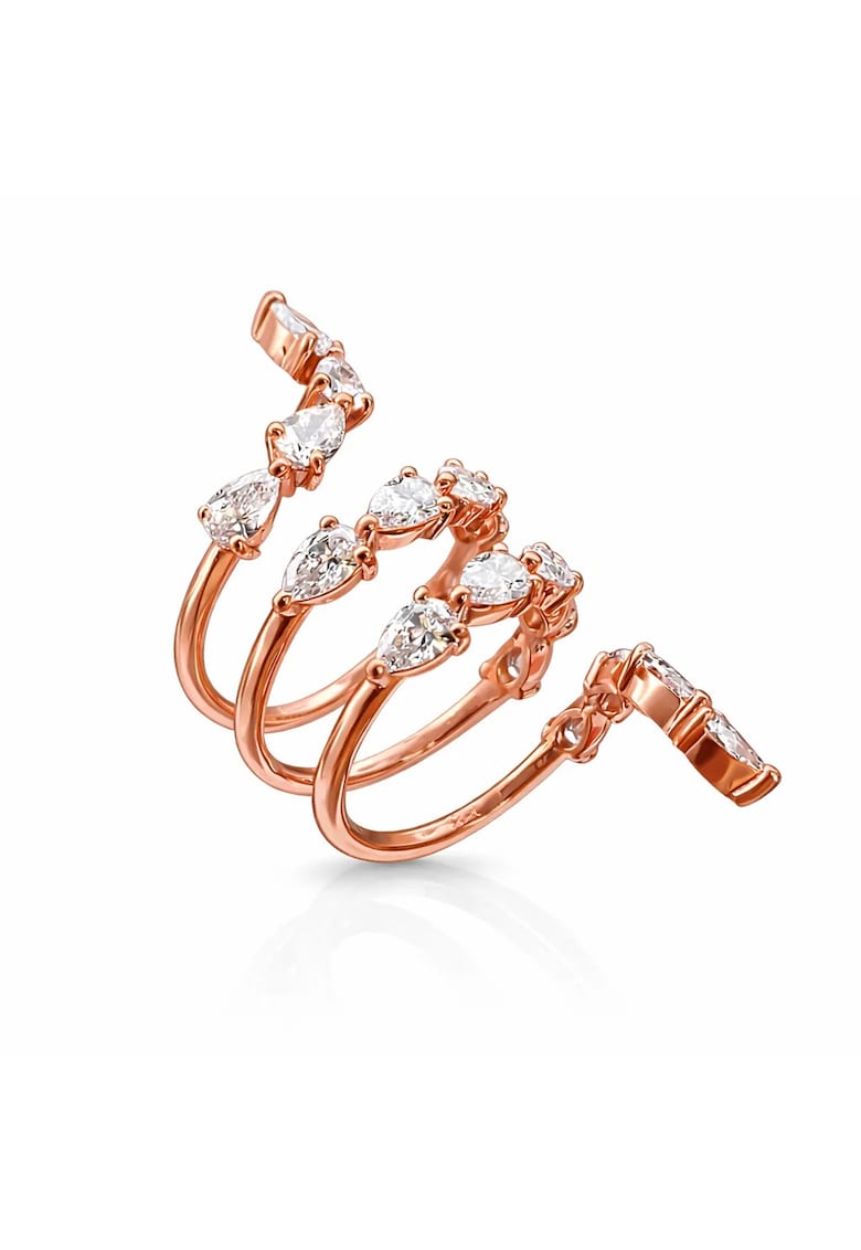Inel rose gold - reglabil - cu pietre din zirconiu - Minda C23