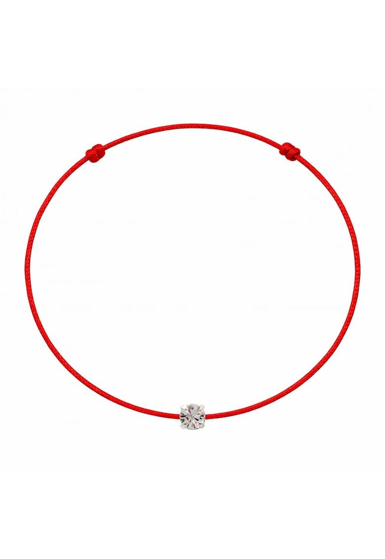 Bratara martisor decorata cu cristal Preciosa - Alb/Argintiu