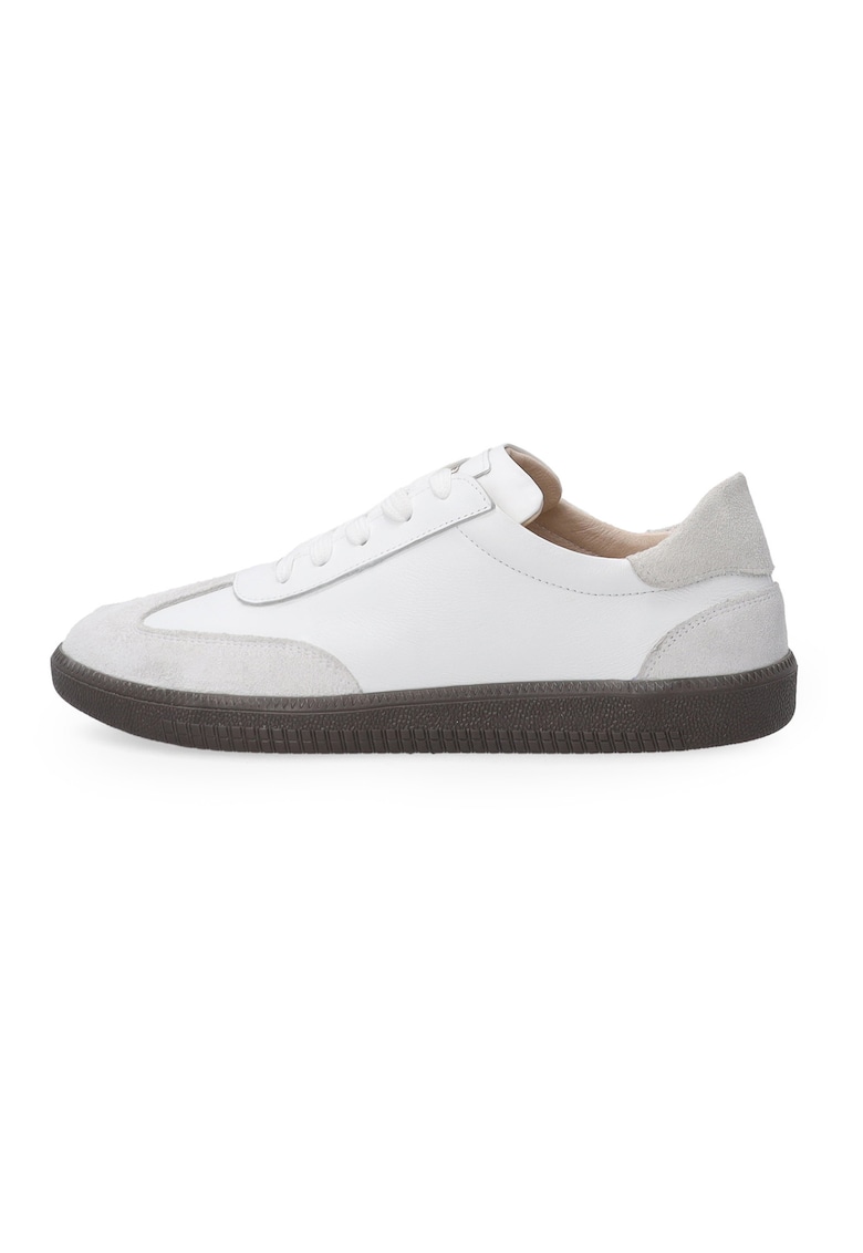 Pantofi sport din piele cu detalii din piele intoarsa - Alb