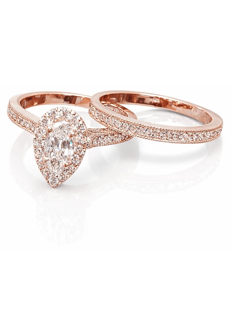 Set 2 Inele rose gold - cu pietre din zirconiu - Mindie C1 - Auriu rose