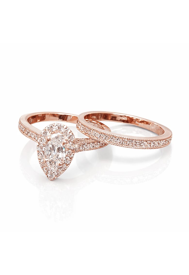Set 2 Inele rose gold - cu pietre din zirconiu - Mindie C1 - Auriu rose