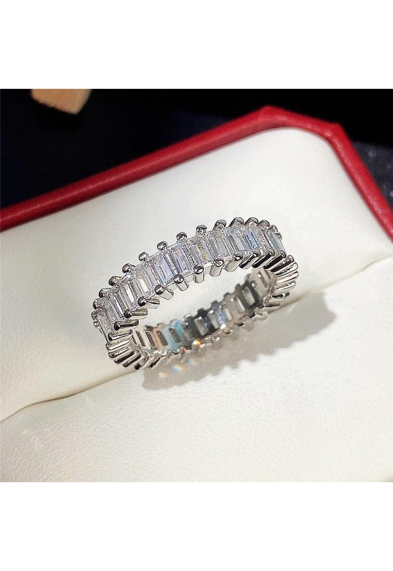 Inel tennis - argintiu - cu pietre din zirconiu - Henna C25 - Argintiu