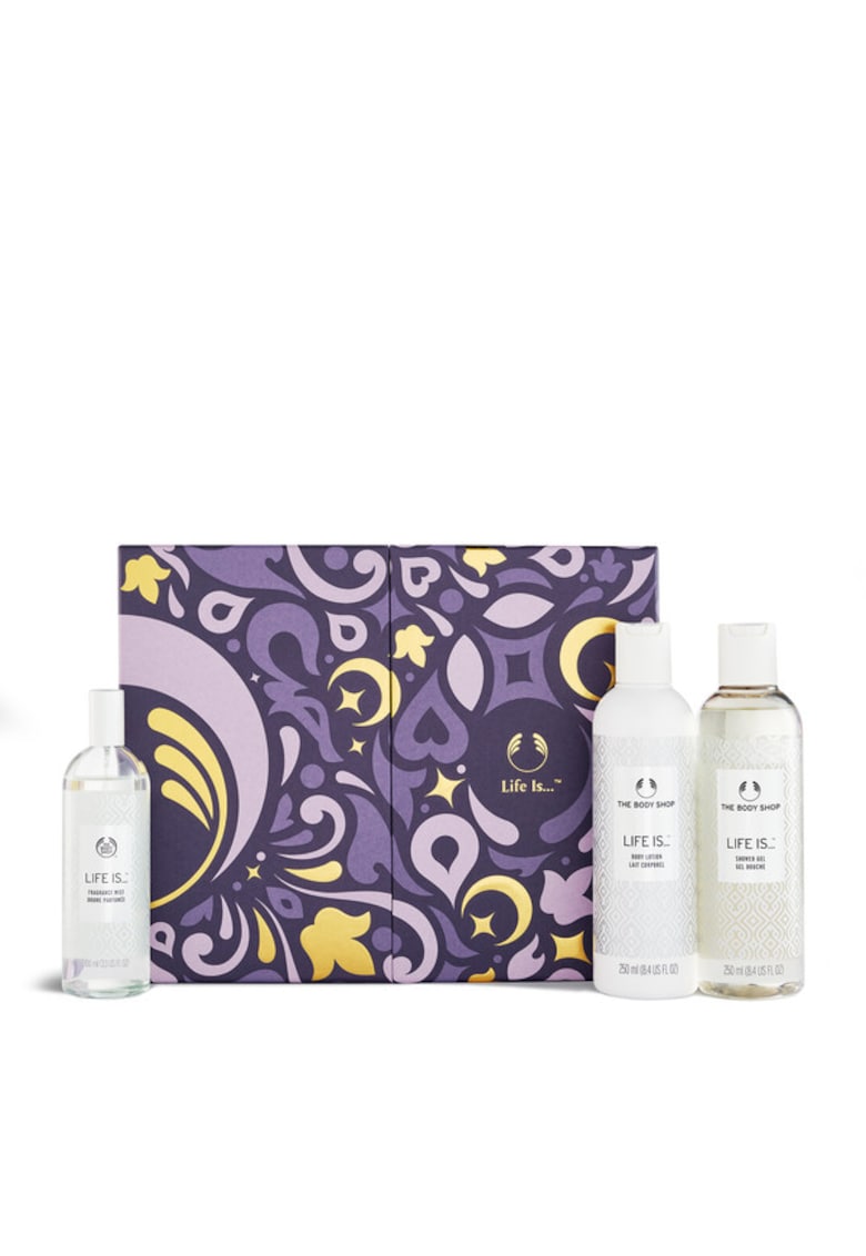 Set cadou Life Is... - gel de dus 250ml - lotiune de corp 250ml - spray corp 100ml - multicolor