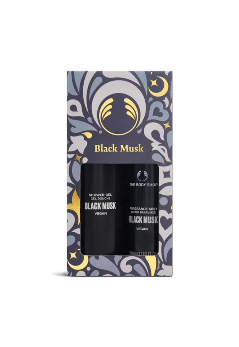 Set cadou Black Musk - gel de dus 250ml si spray pentru corp 100ml - unisex - normal