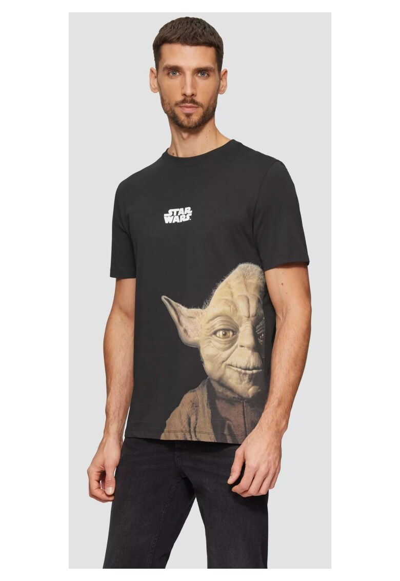 Tricou regular fit cu tematica Star Wars - Negru
