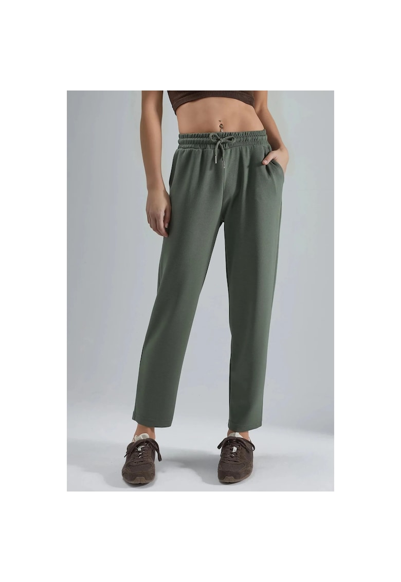 Pantaloni sport dama Regular Fit - picior drept - verde