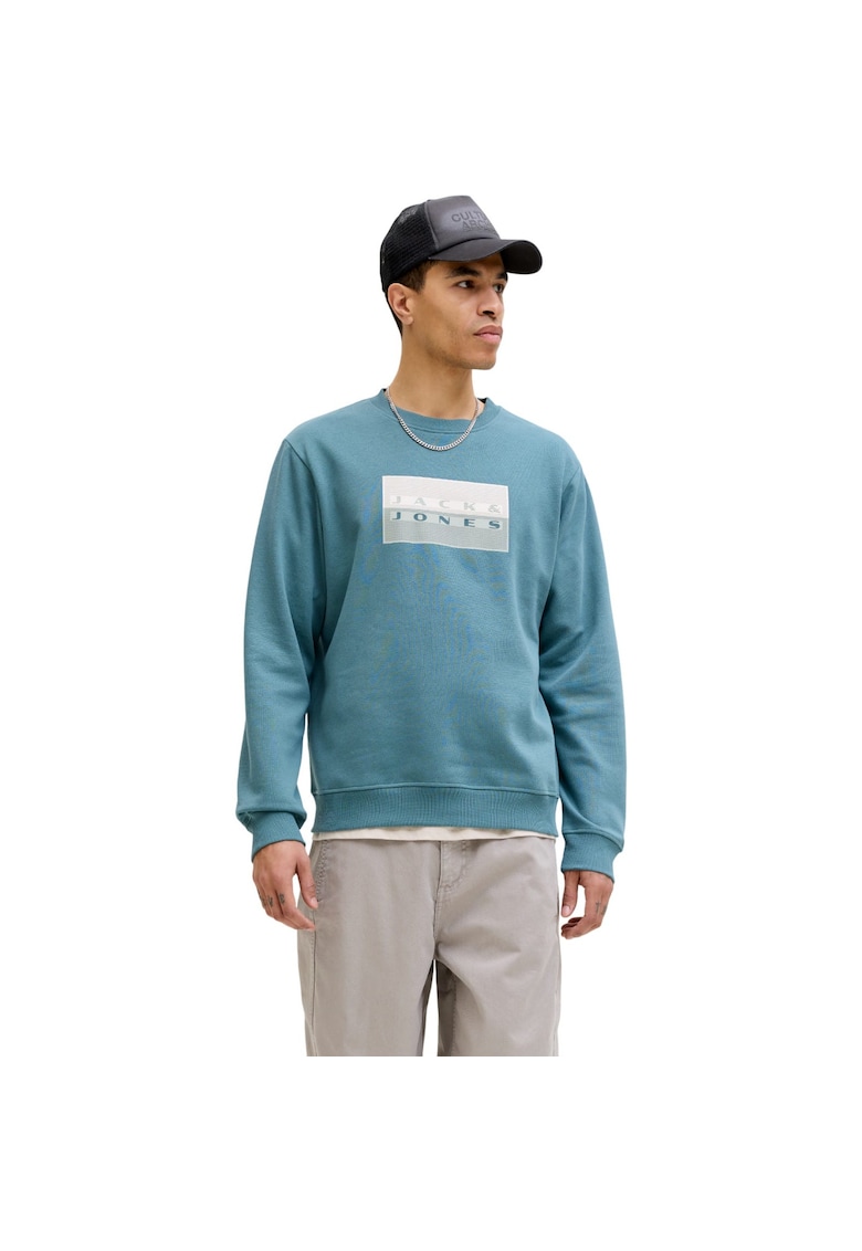 Bluza JACK &JONES Fusion Graphic Sweat Crew 54705 - Turcoaz