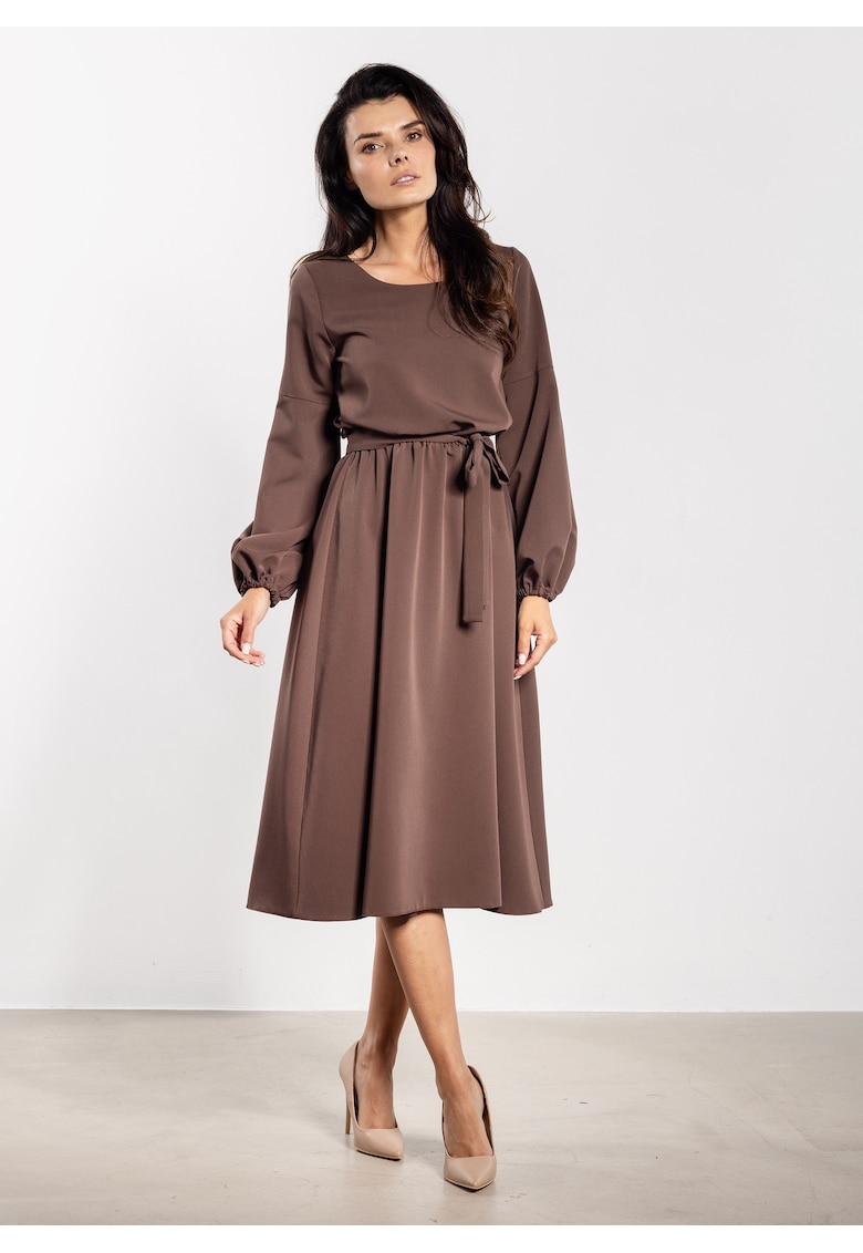 Rochie A742 - ciocolatiu - poliester-elastan