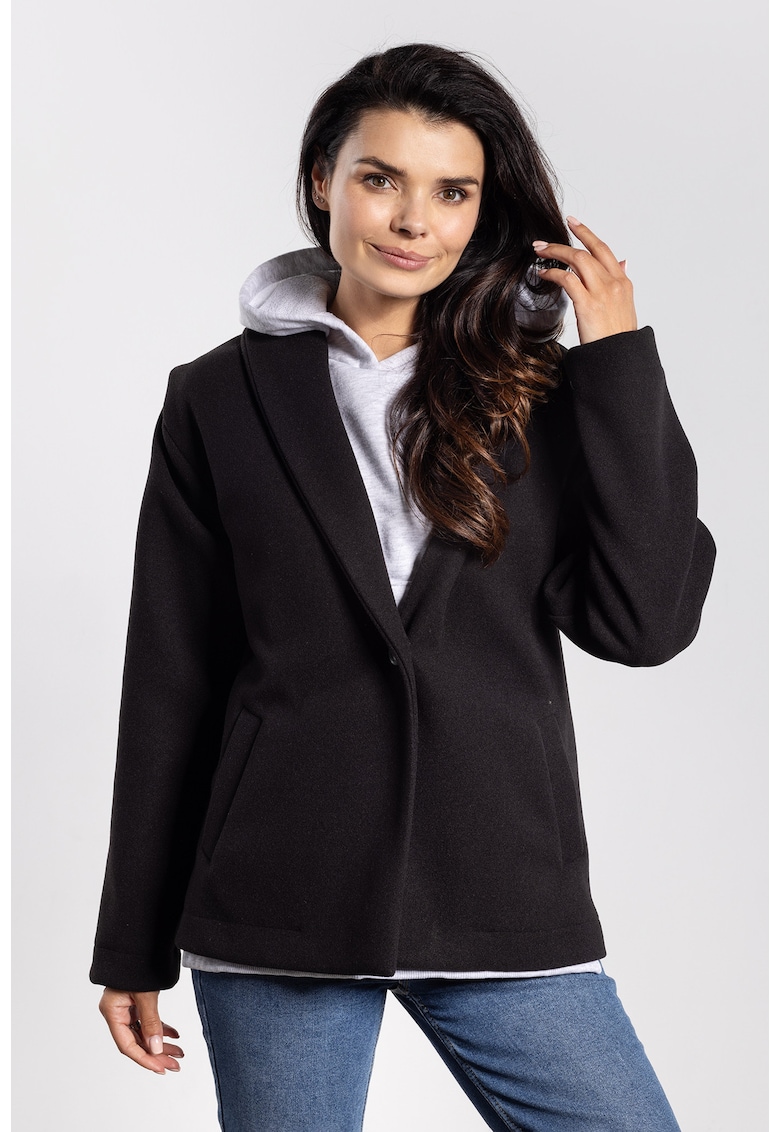 Palton dama - Geaca A752 - negru - poliester
