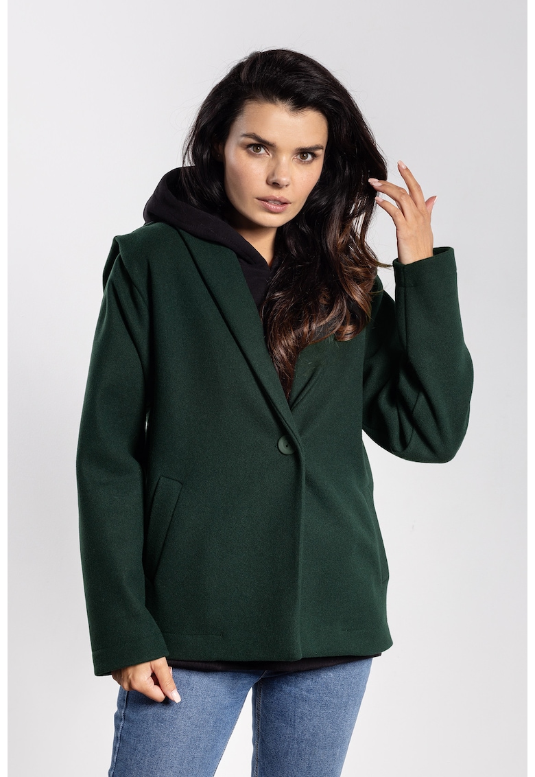 Palton dama - A752 - verde - poliester