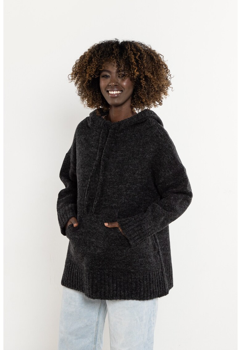 Pulover dama - poliester/elastan - Gri inchis