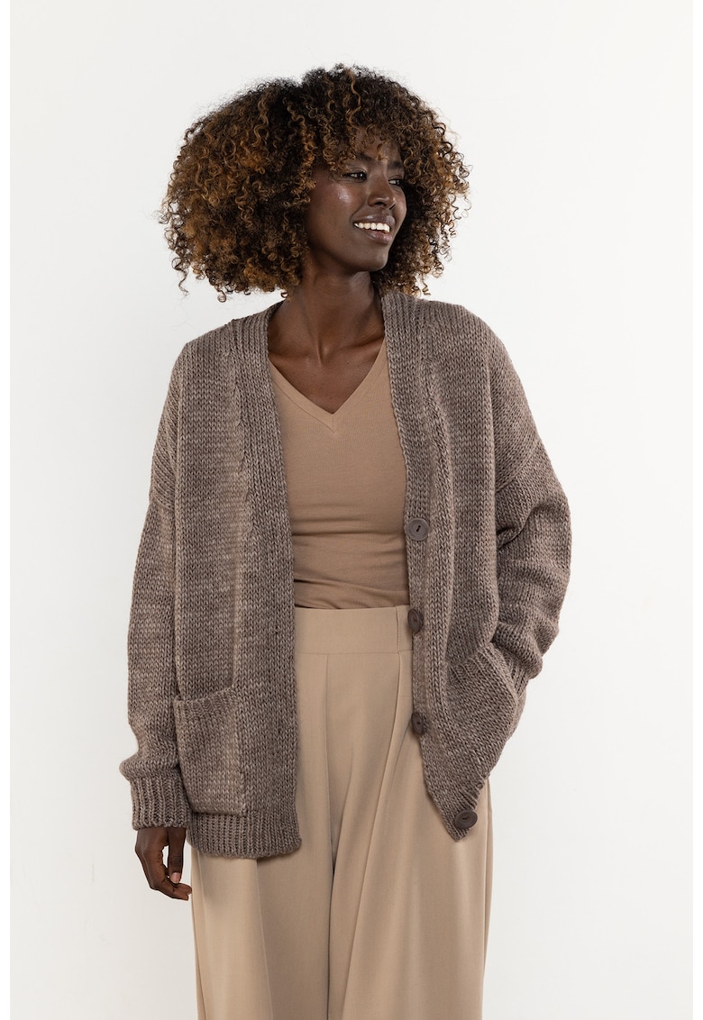 Cardigan dama A756 - Nylon - Mocca